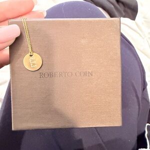 Roberto Coin Letter Medallion Necklace
